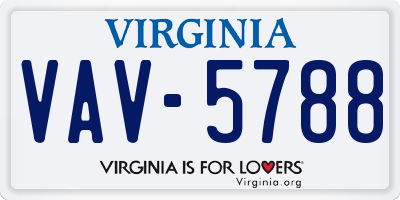 VA license plate VAV5788