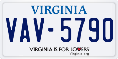 VA license plate VAV5790