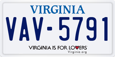 VA license plate VAV5791