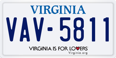 VA license plate VAV5811