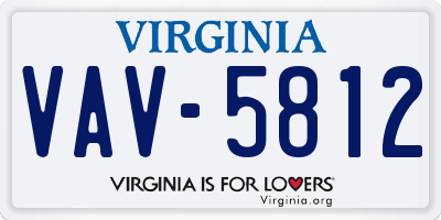 VA license plate VAV5812