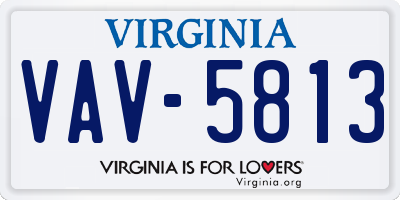 VA license plate VAV5813