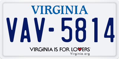 VA license plate VAV5814