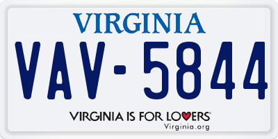 VA license plate VAV5844
