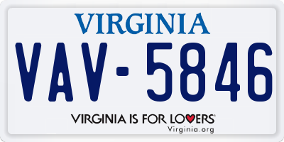 VA license plate VAV5846