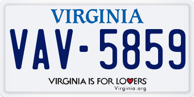 VA license plate VAV5859