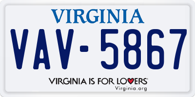 VA license plate VAV5867