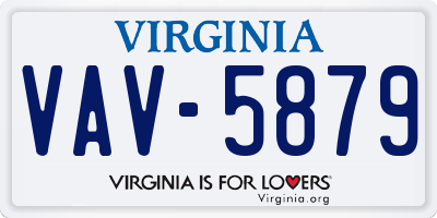 VA license plate VAV5879