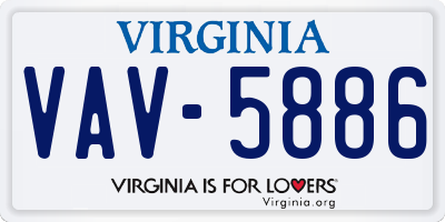 VA license plate VAV5886