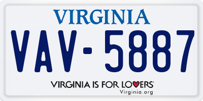 VA license plate VAV5887