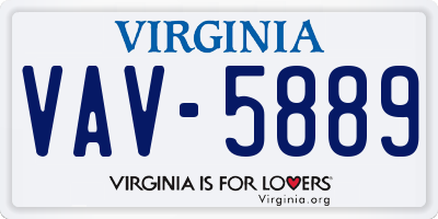 VA license plate VAV5889