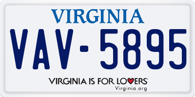 VA license plate VAV5895