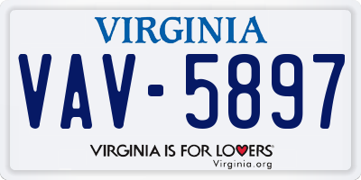 VA license plate VAV5897