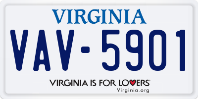 VA license plate VAV5901