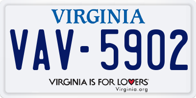 VA license plate VAV5902