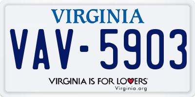VA license plate VAV5903