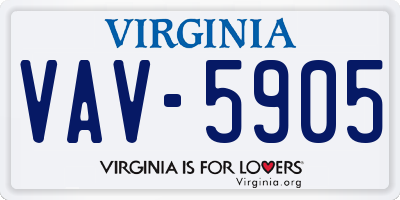 VA license plate VAV5905