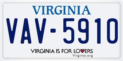 VA license plate VAV5910