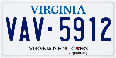 VA license plate VAV5912