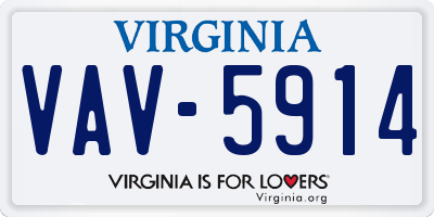 VA license plate VAV5914