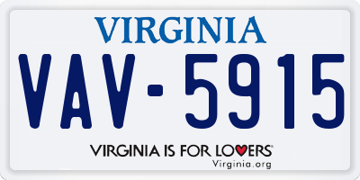 VA license plate VAV5915