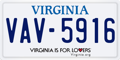 VA license plate VAV5916