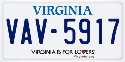 VA license plate VAV5917