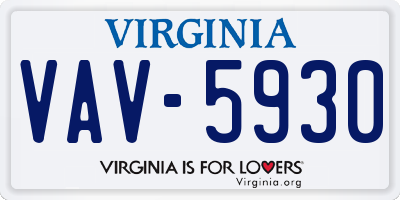 VA license plate VAV5930