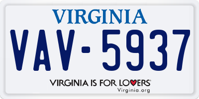VA license plate VAV5937