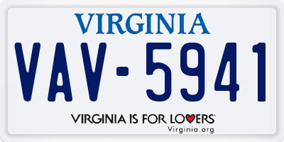 VA license plate VAV5941