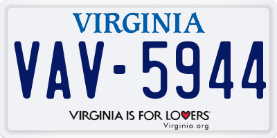VA license plate VAV5944
