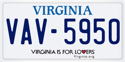 VA license plate VAV5950