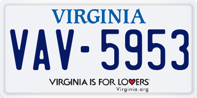VA license plate VAV5953