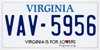 VA license plate VAV5956