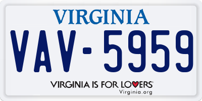 VA license plate VAV5959