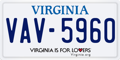 VA license plate VAV5960