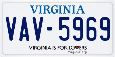 VA license plate VAV5969