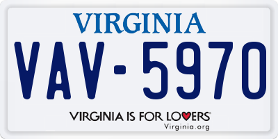 VA license plate VAV5970