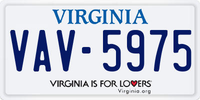 VA license plate VAV5975