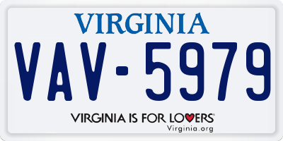 VA license plate VAV5979