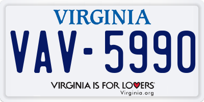 VA license plate VAV5990