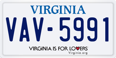 VA license plate VAV5991
