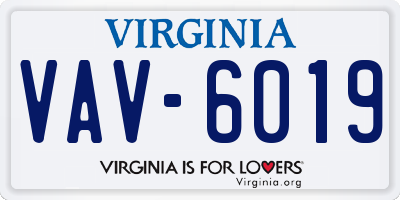 VA license plate VAV6019