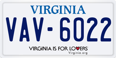 VA license plate VAV6022