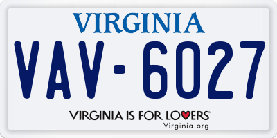 VA license plate VAV6027