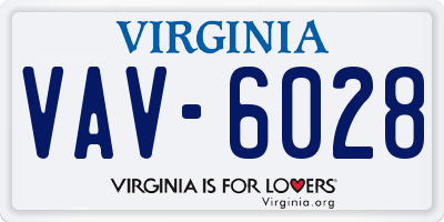 VA license plate VAV6028