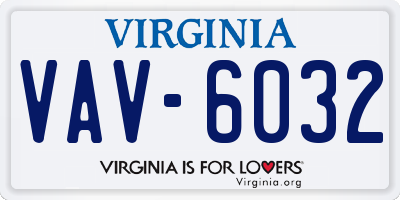 VA license plate VAV6032