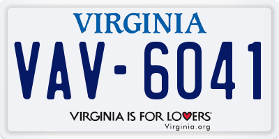 VA license plate VAV6041