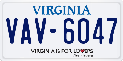 VA license plate VAV6047