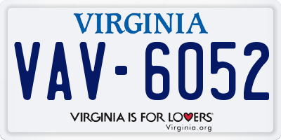 VA license plate VAV6052